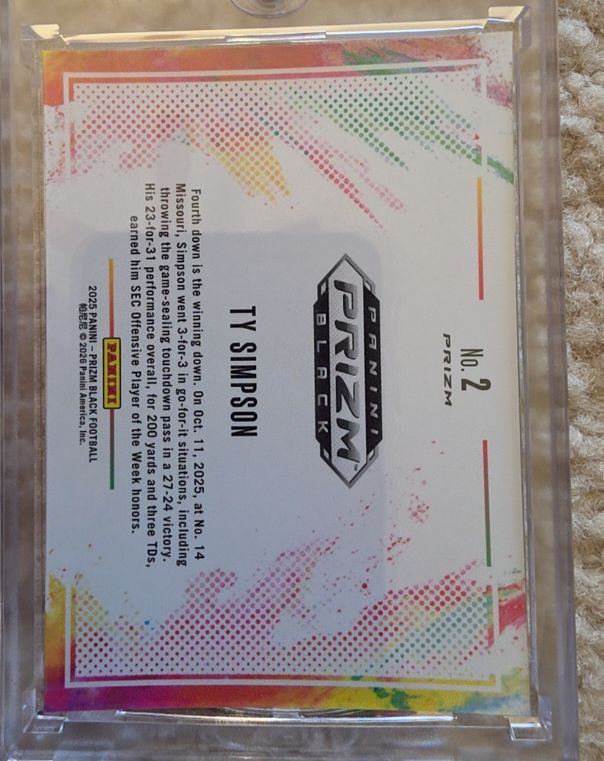 2025 Panini Prizm Black #2 Ty Simpson — front