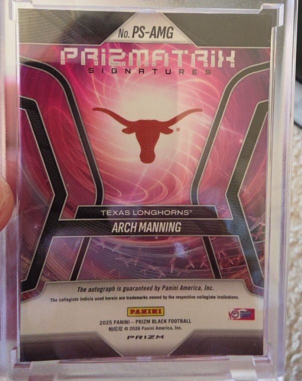 2025 Panini Prizm Black Football #PS-AMG Arch Manning — front