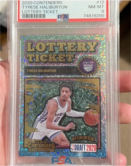 2020 Panini Contenders #12 Tyrese Haliburton Lottery Ticket — front