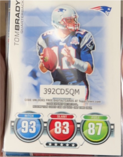 2010 Topps Attax #NNO Tom Brady — front