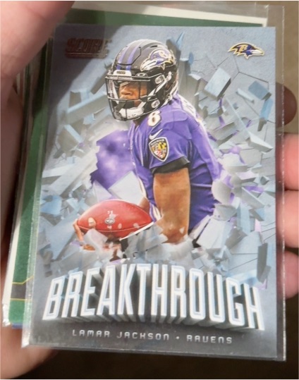 2020 Panini Score #B-LJ Lamar Jackson Breakthrough Insert — front