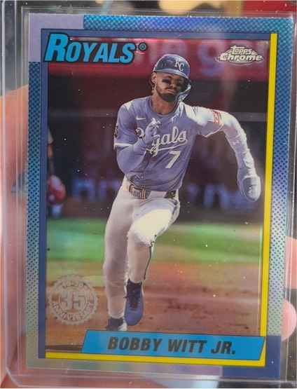 2025 Topps Chrome Update #90CU-2 Bobby Witt Jr. 1990 35th Anniversary Royals — front