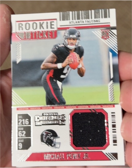 2024 Panini Contenders Rookie Ticket Swatches #RTS-MPJ Michael Penix Jr. — front