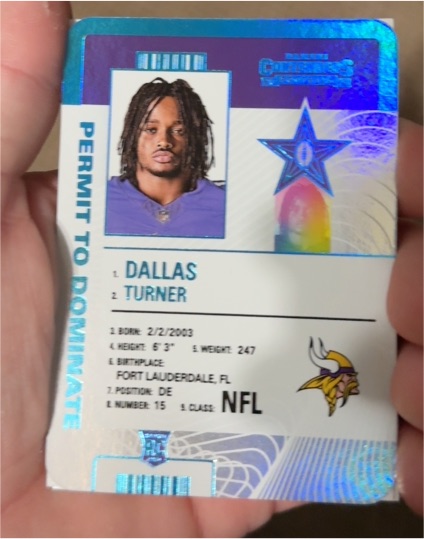 2024 Panini Contenders Permit To Dominate #14 Dallas Turner — front
