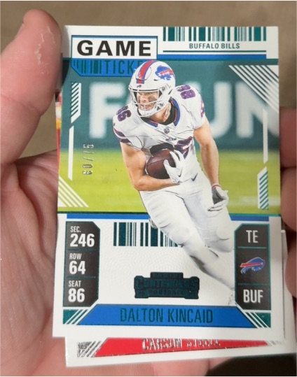 2024 Panini Contenders #12 Dalton Kincaid Game Ticket Teal — front