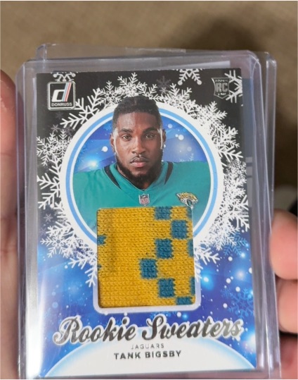 2023 Donruss Holiday #HS-TBI Tank Bigsby Rookie Sweaters — front