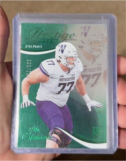 2023 Panini Prestige #370 Peter Skoronski Xtra Points Green — front