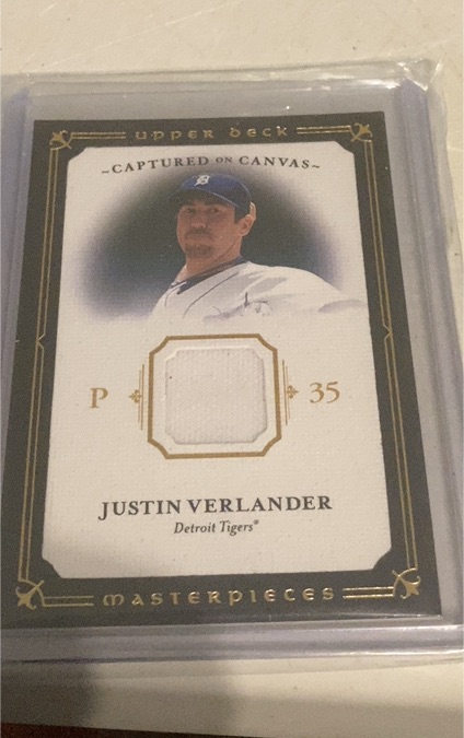 2008 Upper Deck Masterpieces #CC-VE Justin Verlander Captured on Canvas — front