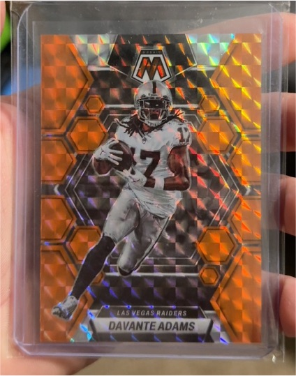 2022 Panini Mosaic #208 Davante Adams Orange Reactive Prizm Las Vegas Raiders — front