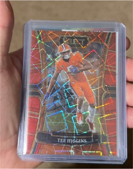 2023 Panini Select Draft Picks #66 Tee Higgins Red Lazer Prizm — front