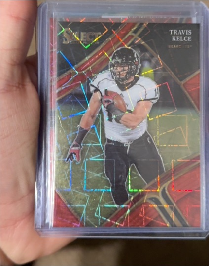 2023 Panini Select Draft Picks #171 Travis Kelce Red Lazer Prizm — front