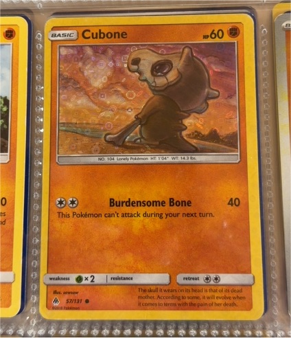 2018 Pokémon Forbidden Light #57 Cubone — front