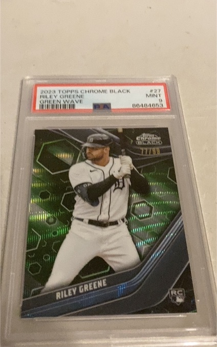 2023 Topps Chrome Black #27 Riley Greene Green Wave — front
