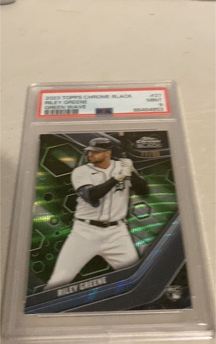 2023 Topps Chrome Black #27 Riley Greene Green Wave — front