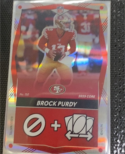 2025 NFL UNO Elite CORE RED Foil SP #150 Brock Purdy — front