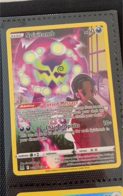2022 Pokémon TG09 Spiritomb Lost Origin Trainer Gallery Ultra Rare — front