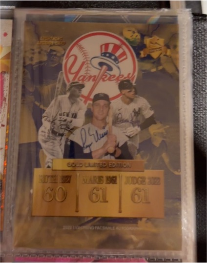 2022 Lightning Legends Yankees Gold Limited Edition Home Run Leaders Babe Ruth Maris Judge — front