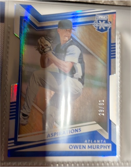 2022 Panini Elite Extra Edition #20 Owen Murphy Aspirations Blue Die Cut — front