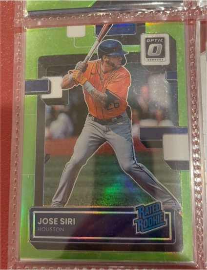 2022 Donruss Optic #62 Jose Siri Lime Green Prizm — front