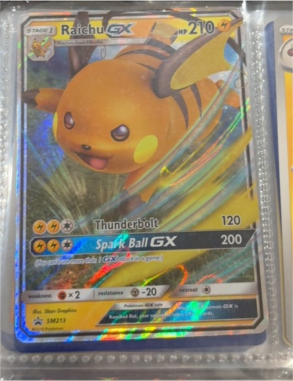 Pokémon Raichu GX SM213 Promo — front