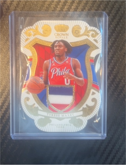 2023-24 Panini Crown Royale Coat of Arms #COA-MAX Tyrese Maxey — front