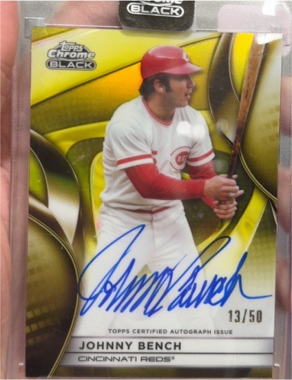 2025 Topps Chrome Black #CBA-JB Johnny Bench — front