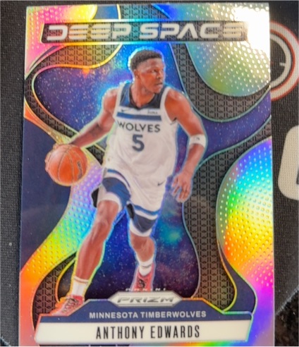 2024-25 Panini Prizm #3 Anthony Edwards Deep Space Silver Prizm — front