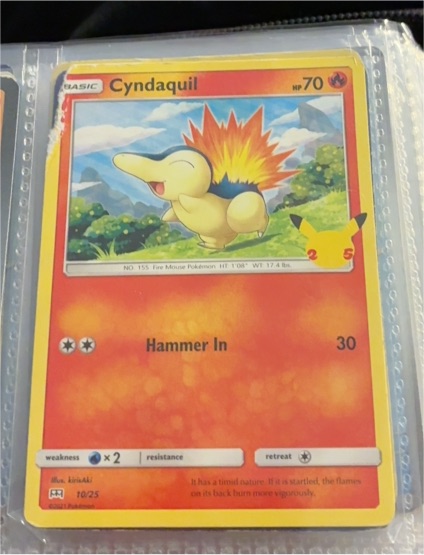 2021 McDonald's Pokémon 25th Anniversary #10 Cyndaquil — front