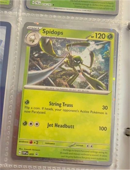 2023 Pokémon Scarlet & Violet Promo #009 Spidops — front