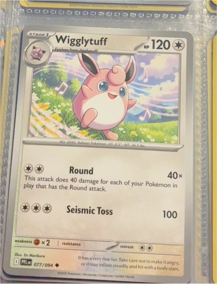 2025 Pokémon TCG Me02 Phantasmal Flames #077 Wigglytuff — front