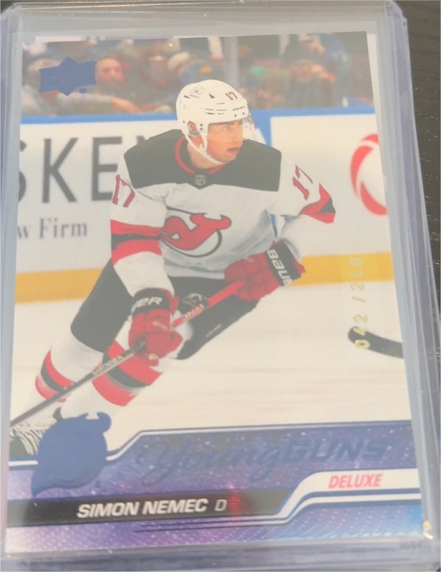 2023-24 Upper Deck Extended Series #727 Simon Nemec Young Guns Deluxe — front