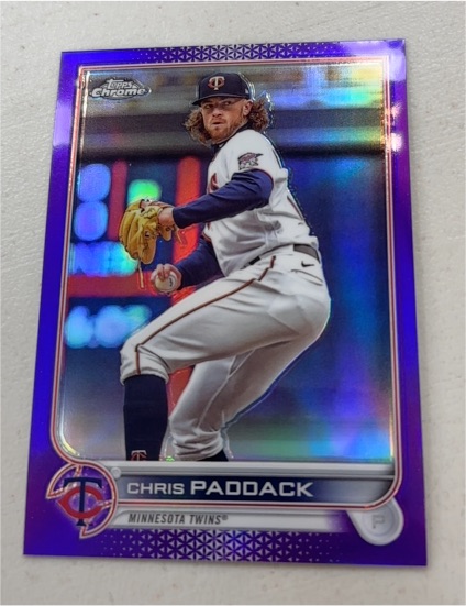 2022 Topps Chrome Update #USC130 Chris Paddack Purple Refractor Minnesota Twins — front