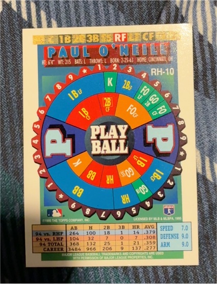 1995 Topps Bazooka #45 Paul O'Neill — front