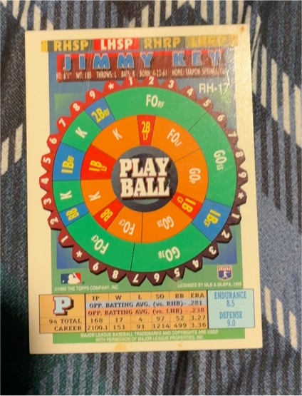 1995 Topps Play Ball #BH-17 Jimmy Key — front