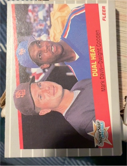 1989 Fleer #635 Dual Heat (Mark Davis / Dwight Gooden) — front