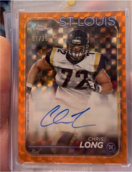 2024 Topps Chrome #BA-CLO Chris Long Orange Geometric Refractor — front