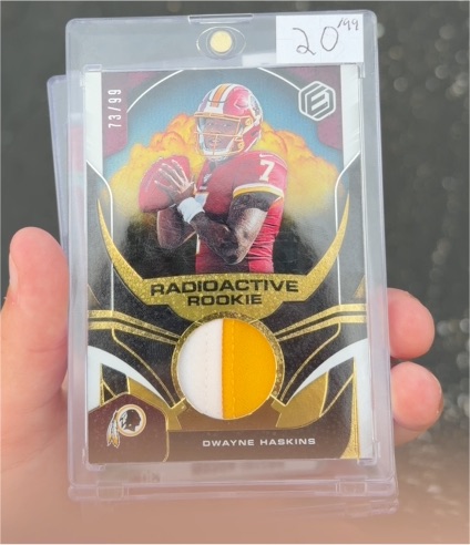 2019 Panini Elements #RR-5 Dwayne Haskins Radioactive Rookie Materials — front
