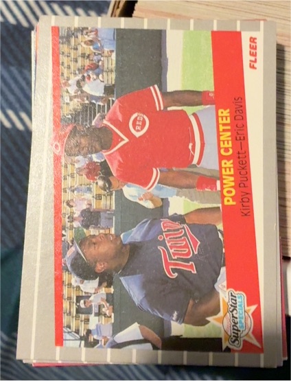 1989 Fleer #639 Power Center Kirby Puckett / Eric Davis — front