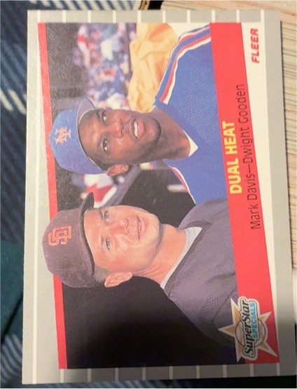 1989 Fleer #635 Dual Heat Mark Davis-Dwight Gooden — front