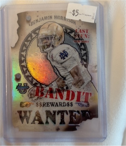 2024 Bowman Best University #GB-1 Benjamin Morrison Wanted Bandit Die-Cut — front