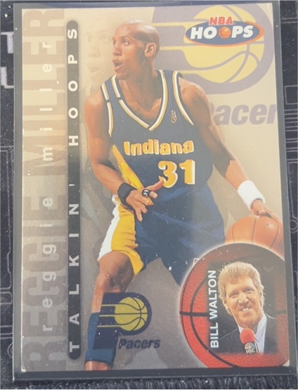 1997-98 NBA Hoops #12 Reggie Miller Talkin' Hoops — front