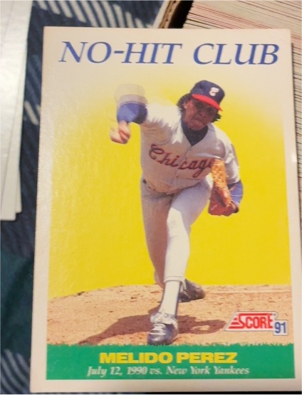 1991 Score #705 Melido Perez No-Hit Club — front
