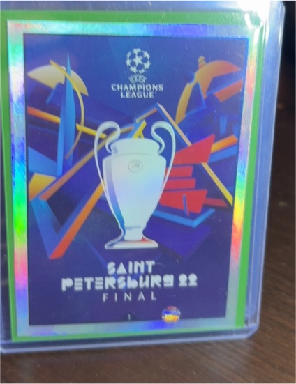 2021-22 Topps Match Attax Extra #1 UEFA Champions League Saint Petersburg 22 Final Trophy — front