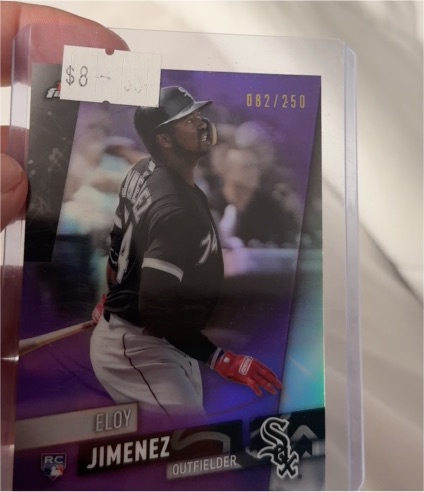 2019 Topps Finest #18 Eloy Jimenez Purple Refractor Rookie — front