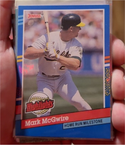 1991 Donruss #BC-9 Mark McGwire Highlights Home Run Milestone — front