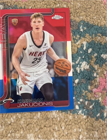2025-26 Topps Chrome #270 Kasparas Jakucionis Red White Blue Refractor Rookie — front