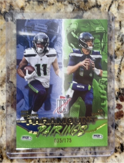 2025 Topps Signature Class Paramount Pairings #PP-6 Jaxon Smith-Njigba / Sam Darnold — front