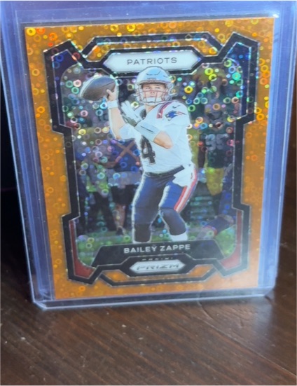 2023 Panini Prizm #200 Bailey Zappe Orange Disco — front