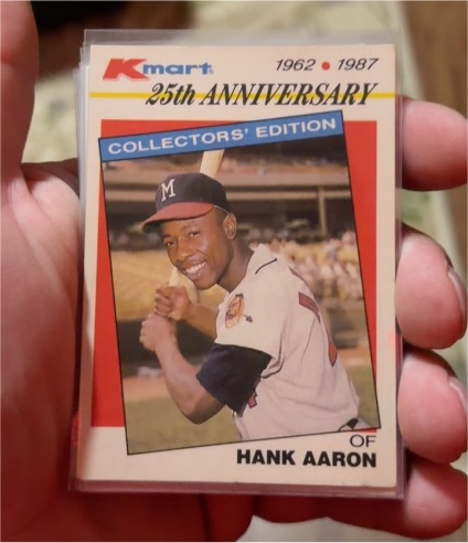 1987 Topps Kmart 25th Anniversary #1 Hank Aaron — front