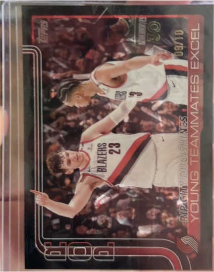 2025 Topps #289 Rip City Duo Shines: Young Teammates Excel Anfernee Simons & Scoot Henderson — front